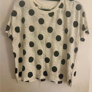 Forever 21 Black and White Polka Dot Short Sleeve Tee